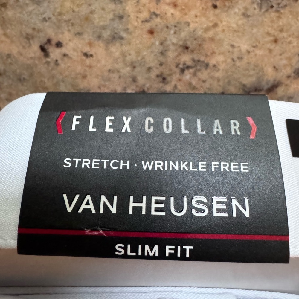 Van Heusen Men's White Slim Fit Shirt 17 32/33 XL ( new in original packaging) - Picture 4 of 5